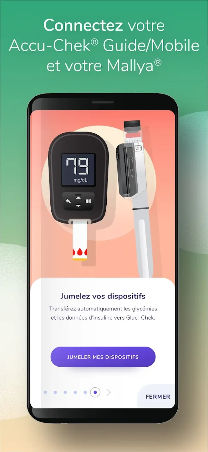 Application Gluci-Chek de gestion de la glycémie connectée aux lecteurs Accu-Chek de Roche
