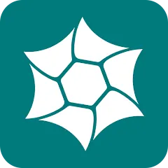 Icône de l'application Réserve Naturelle Marine : motif blanc en étoile alvéolée sur fond vert d'eau