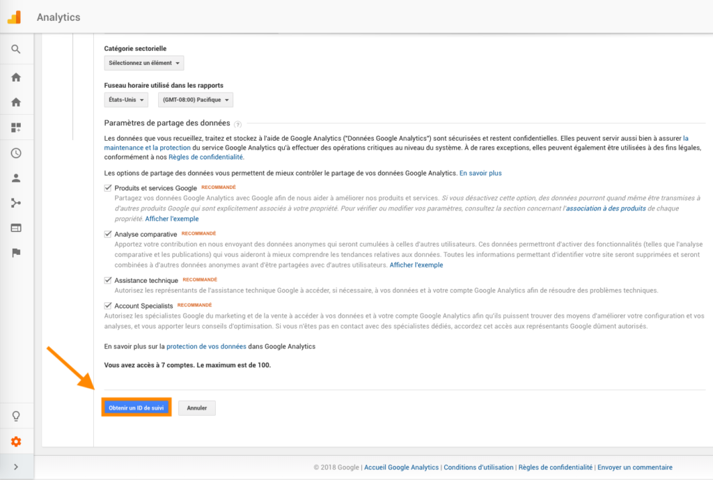 Valider id suivi Google analytics