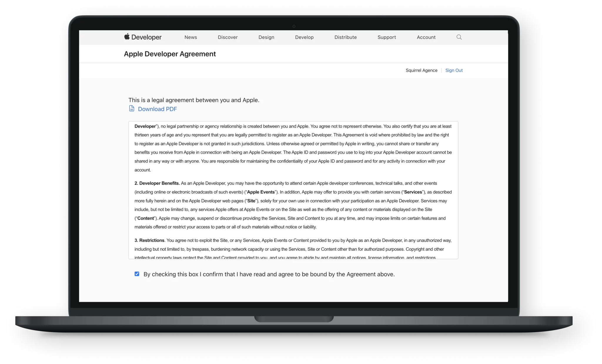apple developer agreement