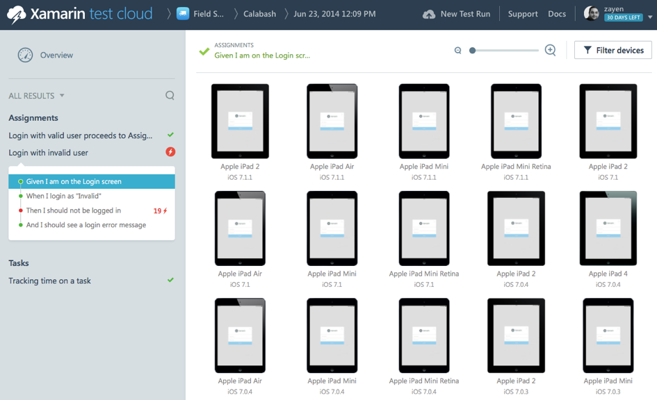 Xamarin test cloud