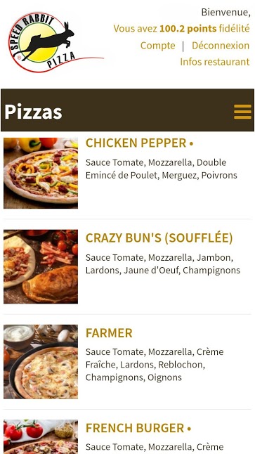 Application mobile Speed Rabbit Pizza