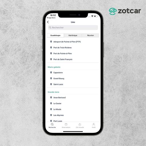 Lieu de réservation sur Zotcar