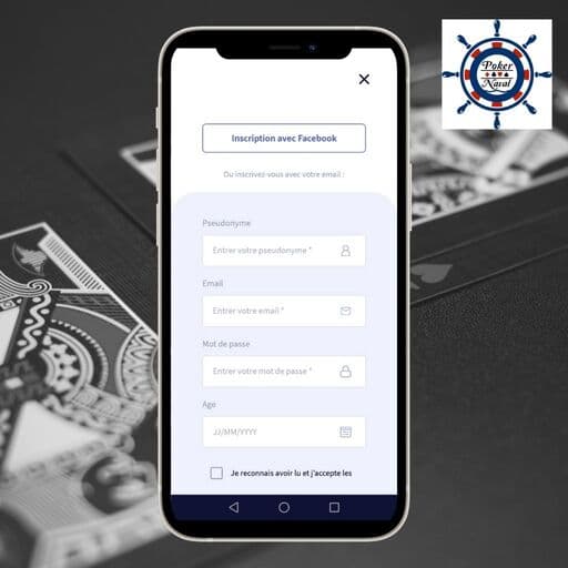 S'inscrire sur l'application Pokernaval