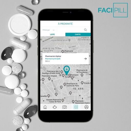 Trouver une pharmacie à proximité sur FACIPILL