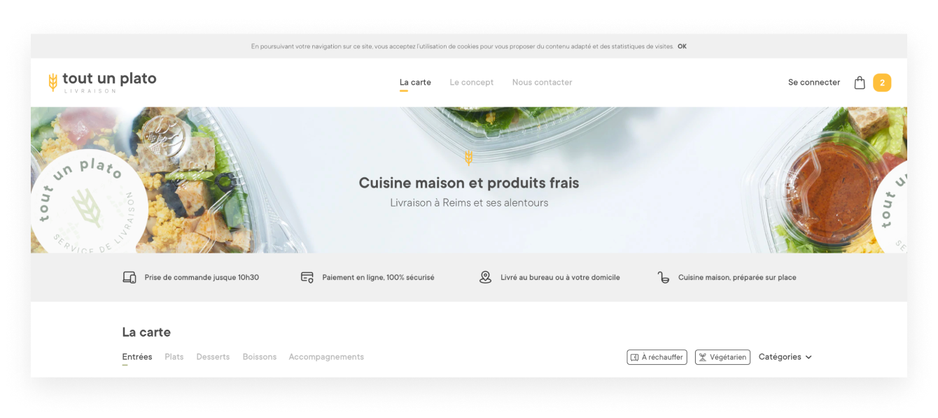 Développement d'un site e-commerce tout un plato