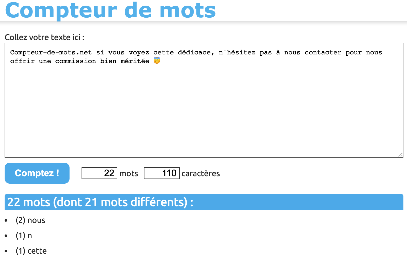 astuce compteur de mots fiche stores