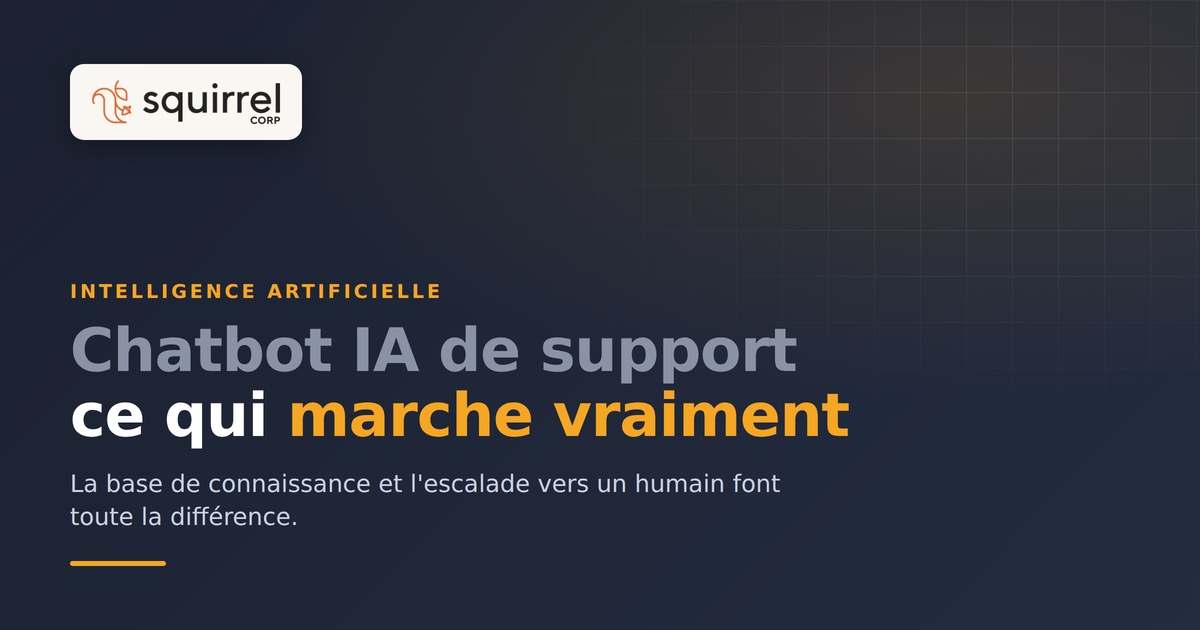 Chatbot IA de support client dans une application mobile, avec escalade vers un conseiller humain